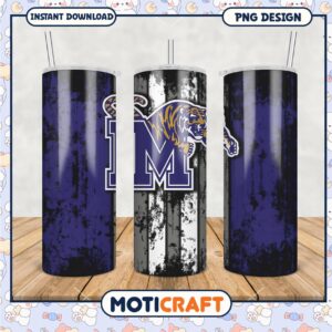 Memphis Tigers Tumbler PNG Design for Fans