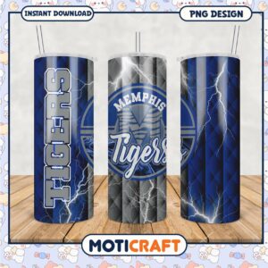 Memphis Tigers Tumbler PNG Design for Fans and Gifts