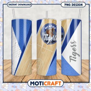 Memphis Tigers Tumbler Design Basketball Theme PNG