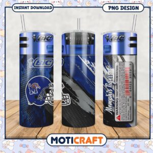 Memphis Tigers Football Tumbler Design PNG File