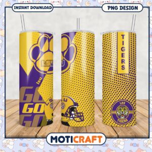 LSU Tigers Tumbler PNG Design for Fans and Students