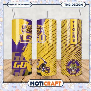 LSU Tigers Tumbler Design Fun Sports Graphic PNG