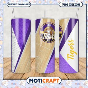 LSU Tigers Basketball Tumbler PNG Design for Fans