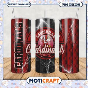 Louisville Cardinals Tumbler Design PNG for Fans