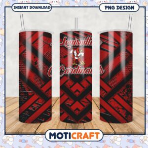 Louisville Cardinals Tumbler Design in Bold Red Black