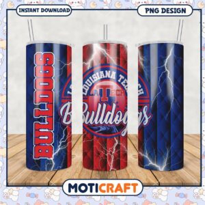 Louisiana Tech Bulldogs Tumbler PNG Design Template