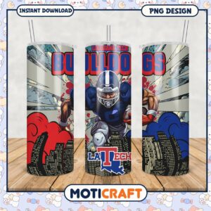 Louisiana Tech Bulldogs Tumbler PNG Graphic Design
