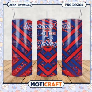 Louisiana Tech Bulldogs Tumbler Design PNG File