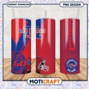Louisiana Tech Bulldogs Tumbler Design PNG File Download