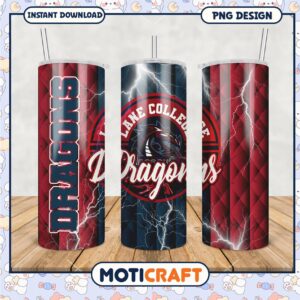 Lane College Dragons Tumbler PNG Unique Design Art