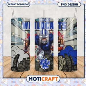 Kentucky Wildcats Football Tumbler Design PNG File