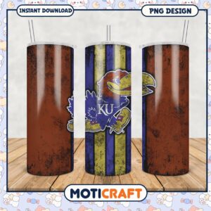 Kansas University Jayhawk Tumbler PNG Design Image