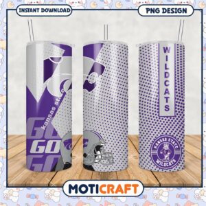 Kansas State Wildcats Tumbler Design PNG File