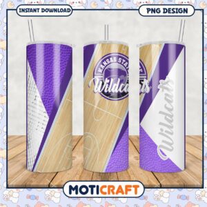 Kansas State Wildcats Basketball Court Tumbler PNG Design