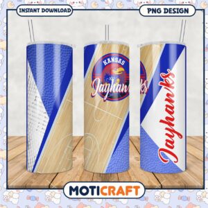 Kansas Jayhawks Basketball Tumbler PNG Design File