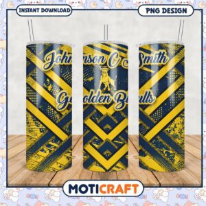 Johnson C Smith Golden Bulls Tumbler Design PNG File