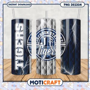 Jackson State Tigers Tumbler PNG Graphic Design File