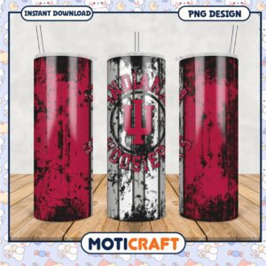 Indiana Hoosiers Vintage Tumbler PNG Design File