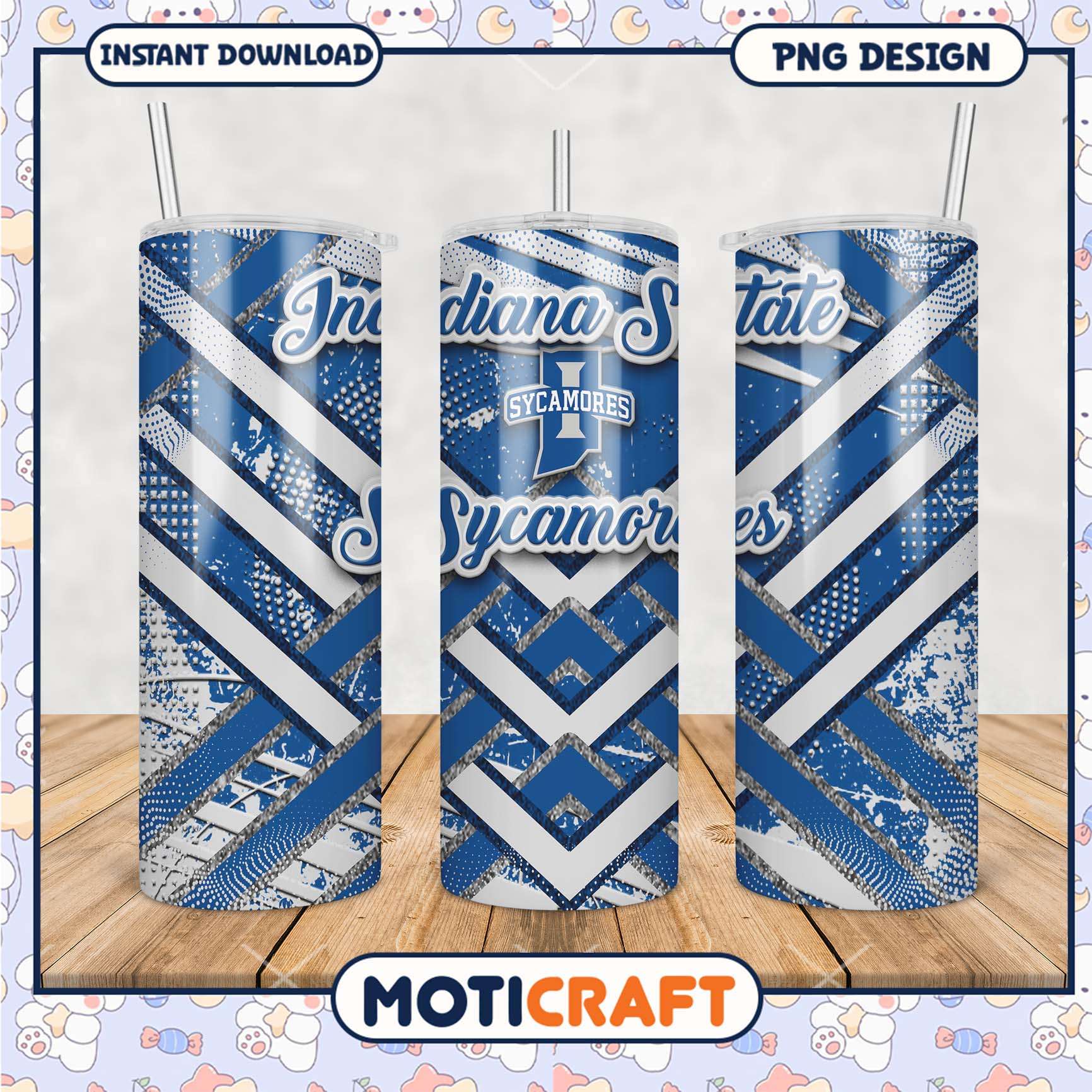 Indiana State Sycamores Tumbler PNG Design Download Indiana State Sycamores Tumbler PNG Design Download