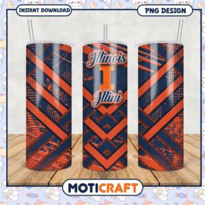 Illinois Illini Tumbler PNG Design for Fans and Gifts