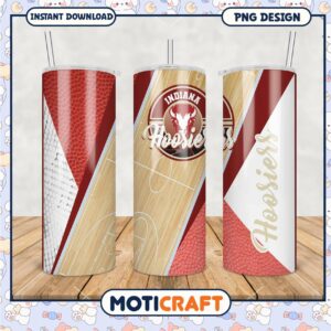 Indiana Hoosiers Basketball Tumbler PNG Design Art
