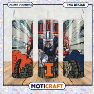 Illinois Fighting Illini Sports Tumbler PNG Design