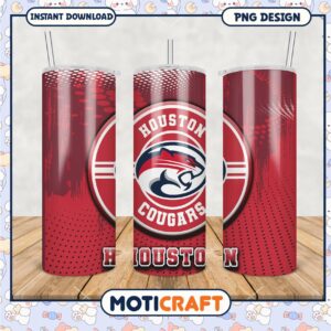 Houston Cougars Tumbler Design Printable PNG File