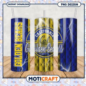 Golden Bears California Tumbler Design PNG for Fans