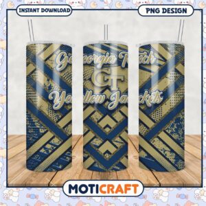 Georgia Tech Yellow Jackets Tumbler PNG Design Download