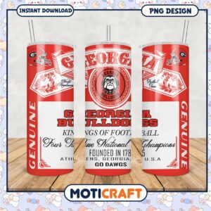 Georgia Bulldogs Tumbler Design for Football Fans PNG