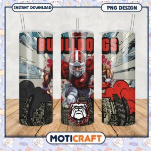 Georgia Bulldogs Football Tumbler PNG Design Image