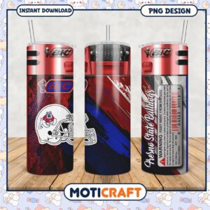 Fresno State Bulldogs Tumbler Design PNG Download