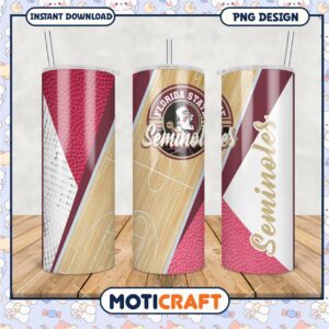 Florida State Seminoles Basketball Tumbler Design PNG