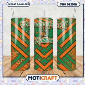 Florida A and M Rattlers Tumbler Design PNG Image
