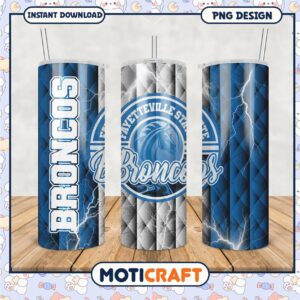 Fayetteville State Broncos Tumbler PNG Design Template