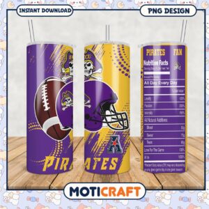ECU Pirates Themed Tumbler PNG for Fans