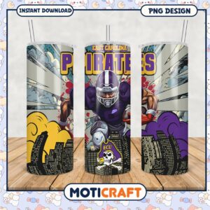 East Carolina Pirates Tumbler PNG Graphic Design