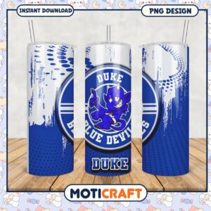 Duke Blue Devils Tumbler PNG Graphic Design Template