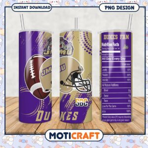 Dukes Fan Tumbler PNG Design for Game Day Spirit
