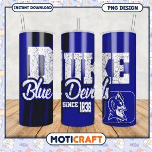 Duke Blue Devils Tumbler PNG Graphic Design File