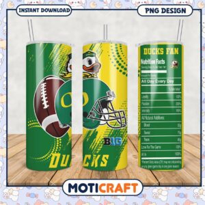 Ducks Fan Tumbler PNG for Oregon Football Supporters