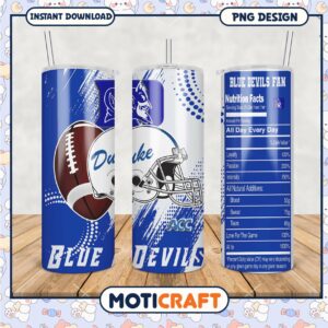 Duke Blue Devils Fan Tumbler Design PNG Download