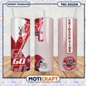Crimson Tide Tumbler PNG Design for Alabama Fans Gifts