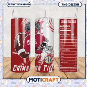 Crimson Tide Fan Tumbler PNG for Game Day Spirit