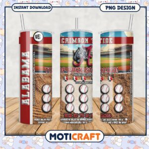 Crimson Tide Lottery Tumbler Design PNG for Fans and Players