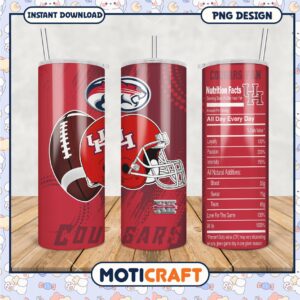 Cougars Fan Tumbler PNG Design for Football Lovers