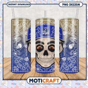 Cool Skull Tumbler Design for Akron Zips Fans PNG Art