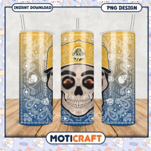 Cool Skull Design Tumbler PNG for Carolina A&T Fans