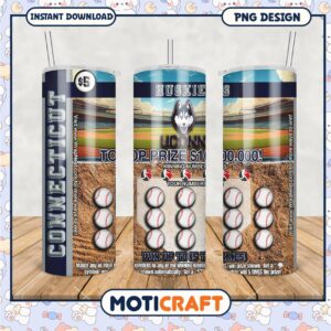 Connecticut UConn Huskies Lottery Tumbler Design PNG Image