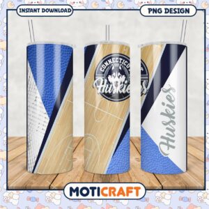 Connecticut Huskies Basketball Tumbler PNG Design